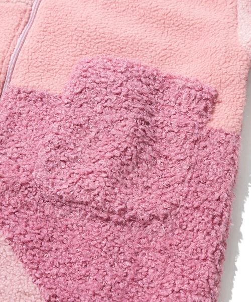 go slow caravan（ゴースローキャラバン）の「ボア×フリース パッチワークコート W（その他アウター・レディース・ピンク/グリーン/ブラック・FREE）」の7枚目の写真