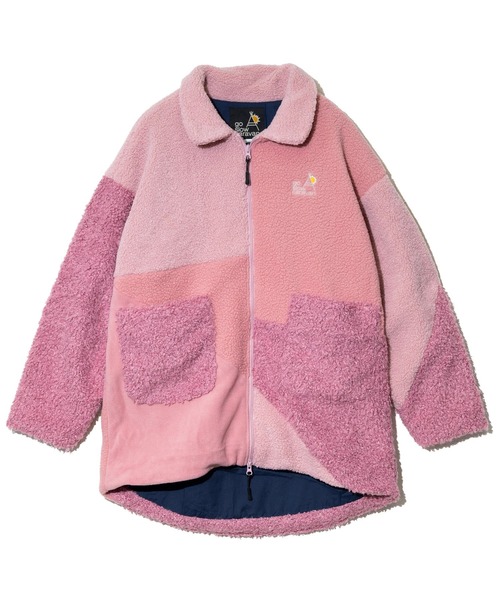 go slow caravan（ゴースローキャラバン）の「ボア×フリース パッチワークコート W（その他アウター・レディース・ピンク/グリーン/ブラック・FREE）」の11枚目の写真