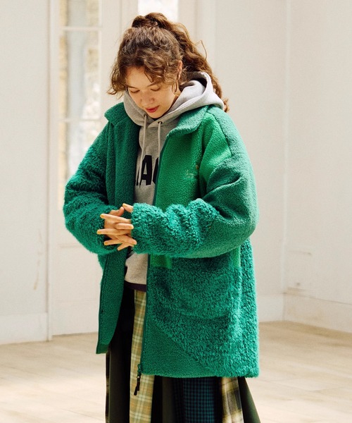 go slow caravan（ゴースローキャラバン）の「ボア×フリース パッチワークコート W（その他アウター・レディース・ピンク/グリーン/ブラック・FREE）」の18枚目の写真