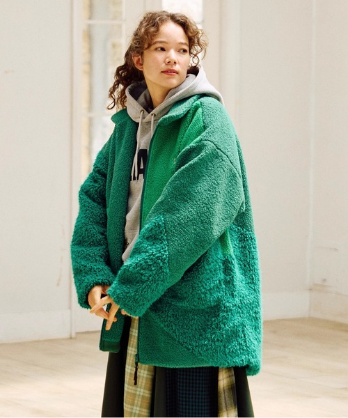 go slow caravan（ゴースローキャラバン）の「ボア×フリース パッチワークコート W（その他アウター・レディース・ピンク/グリーン/ブラック・FREE）」の19枚目の写真