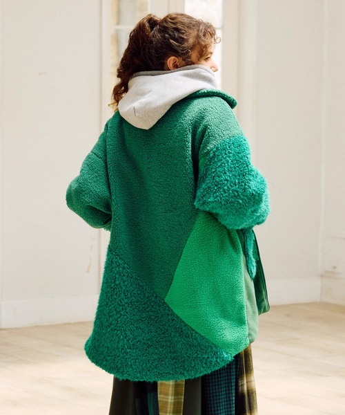 go slow caravan（ゴースローキャラバン）の「ボア×フリース パッチワークコート W（その他アウター・レディース・ピンク/グリーン/ブラック・FREE）」の21枚目の写真