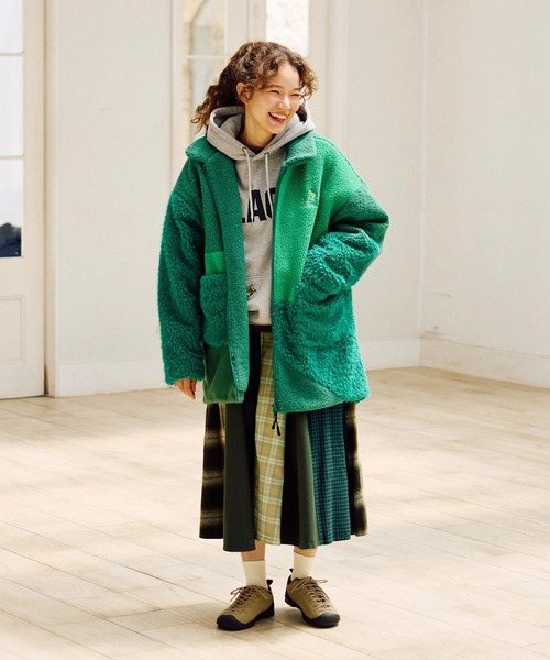 go slow caravan（ゴースローキャラバン）の「ボア×フリース パッチワークコート W（その他アウター・レディース・ピンク/グリーン/ブラック・FREE）」の22枚目の写真