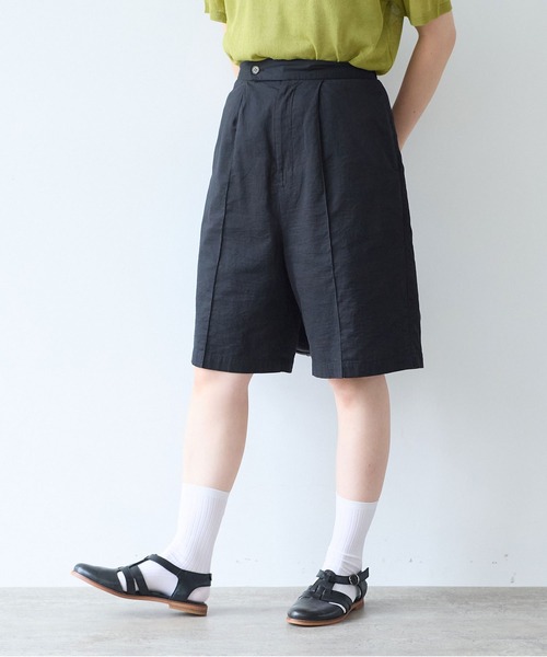 bulle de savon（ビュルデサボン）の「オーガニックコットン Wガーゼ ハーフパンツ（その他パンツ・レディース・ブラック/アイボリー・FREE）」の2枚目の写真