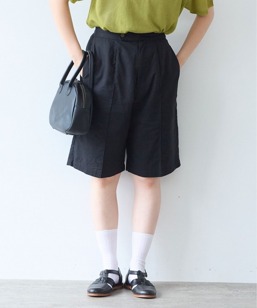 bulle de savon（ビュルデサボン）の「オーガニックコットン Wガーゼ ハーフパンツ（その他パンツ・レディース・ブラック/アイボリー・FREE）」の21枚目の写真