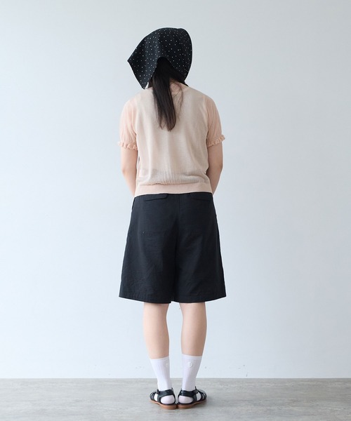 bulle de savon（ビュルデサボン）の「オーガニックコットン Wガーゼ ハーフパンツ（その他パンツ・レディース・ブラック/アイボリー・FREE）」の5枚目の写真