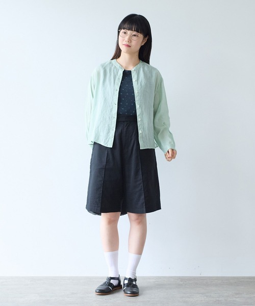 bulle de savon（ビュルデサボン）の「オーガニックコットン Wガーゼ ハーフパンツ（その他パンツ・レディース・ブラック/アイボリー・FREE）」の13枚目の写真