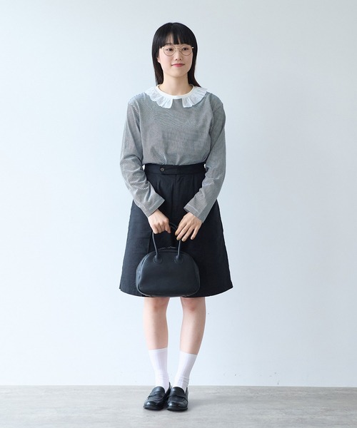 bulle de savon（ビュルデサボン）の「オーガニックコットン Wガーゼ ハーフパンツ（その他パンツ・レディース・ブラック/アイボリー・FREE）」の15枚目の写真