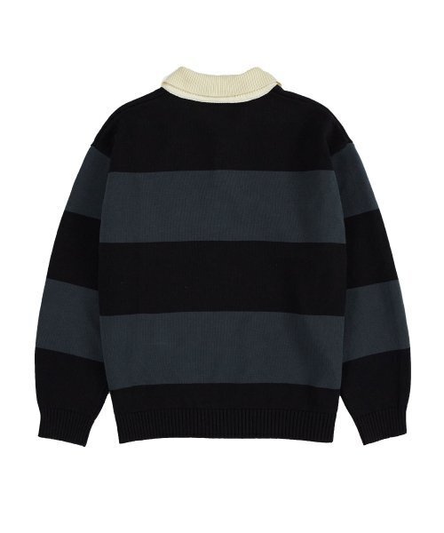 DRAW FIT（ドローフィット）の「ストライプコットンカラー ニット [ブラック]（ニット/セーター・メンズ・その他・X-LARGE/LARGE/MEDIUM）」の5枚目の写真