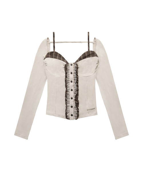 EYEER(イワイイアル)の「Check Pattern Layerd Long Sleeve - Beige(Tシャツ/カットソー・レディース・その他・SMALL)」の3枚目の写真