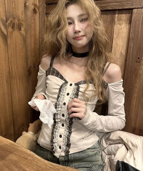 EYEER(イワイイアル)の「Check Pattern Layerd Long Sleeve - Beige(Tシャツ/カットソー・レディース・その他・SMALL)」の11枚目の写真
