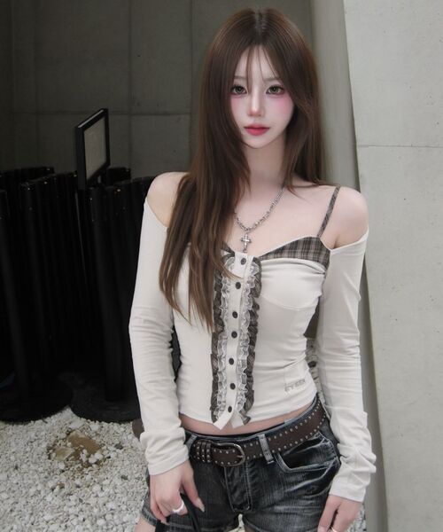 EYEER(イワイイアル)の「Check Pattern Layerd Long Sleeve - Beige(Tシャツ/カットソー・レディース・その他・SMALL)」の19枚目の写真