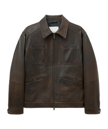 UNGIMMICK（アンジミック）の「NAPPA LEATHER JACKET (BROWN / LAMBSKIN)（ライダースジャケット）」