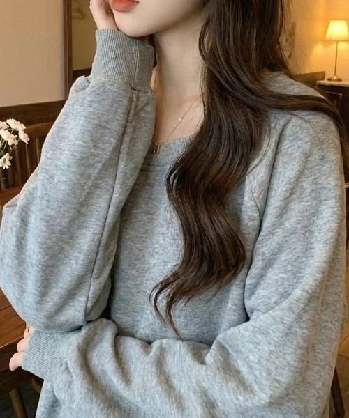 cammie(キャミー)の「ワンショルダーデザイントップス(スウェット・レディース・ブラック/グレー・M/L)」の8枚目の写真