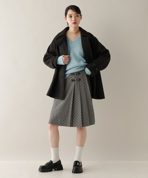 RAGEBLUE（レイジブルー）の「選べる着丈/Wベルトドットプリーツキルトスカート（スカート・レディース・ブラック/グレー・MEDIUM/LARGE）」の7枚目の写真
