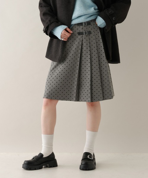 RAGEBLUE（レイジブルー）の「選べる着丈/Wベルトドットプリーツキルトスカート（スカート・レディース・ブラック/グレー・MEDIUM/LARGE）」の9枚目の写真