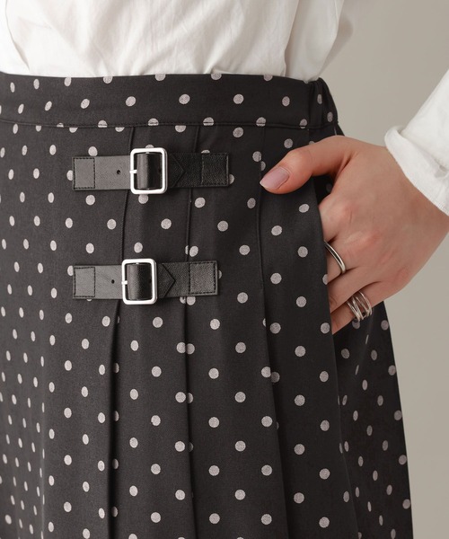 RAGEBLUE（レイジブルー）の「選べる着丈/Wベルトドットプリーツキルトスカート（スカート・レディース・ブラック/グレー・MEDIUM/LARGE）」の14枚目の写真