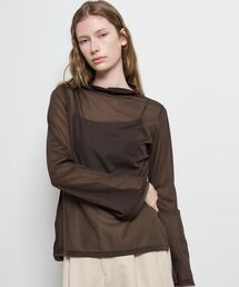 LANVIN en Bleu | シアートリコットフレアスリーブカットソー(Tシャツ/カットソー)