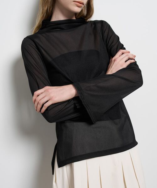 LANVIN en Bleu（ランバンオンブルー）の「シアートリコットフレアスリーブカットソー（Tシャツ/カットソー・レディース・ブラウン/ブラック/オフホワイト・38）」の3枚目の写真