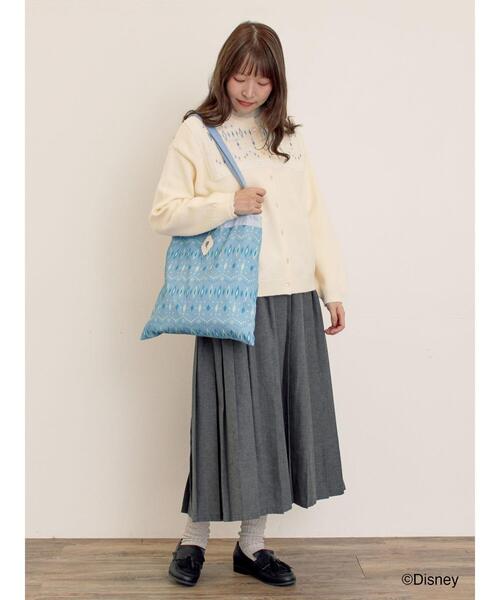 Samansa Mos2（サマンサ モスモス）の「【Disney】アナと雪の女王/総柄トートバッグ（ハンドバッグ・レディース・ネイビー/サックスブルー・F）」の6枚目の写真