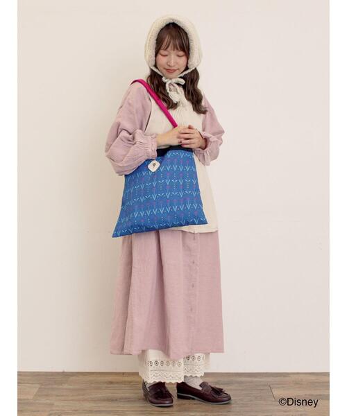 Samansa Mos2（サマンサ モスモス）の「【Disney】アナと雪の女王/総柄トートバッグ（ハンドバッグ・レディース・ネイビー/サックスブルー・F）」の12枚目の写真