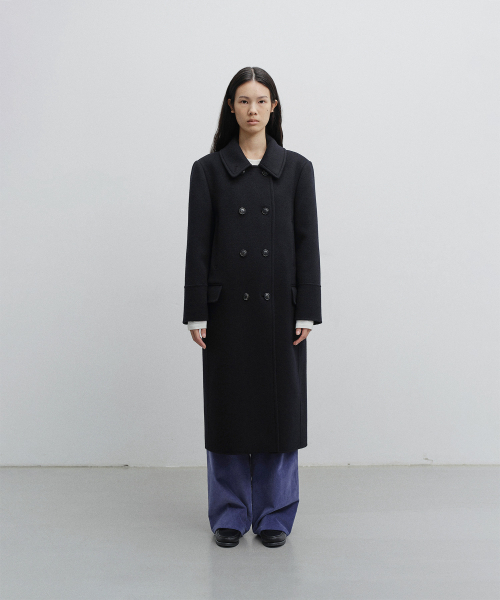 w. Charlotte Pea Coat (Dark Navy)