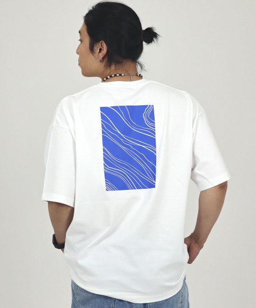 JUSTHANG(ジャストハング)の「オーシャンロゴブルー ホワイト オーバーサイズ 半袖Tシャツ 2.0 ver(Tシャツ/カットソー・メンズ・その他・MEDIUM/LARGE/X-LARGE)」の1枚目の写真