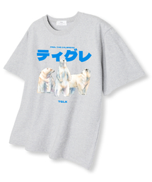 スリーホワイトベア オーバーサイズ 半袖Tシャツ ライトグレー