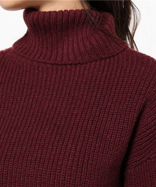 MOUSSY（マウジー）の「LOOSE TURTLE OP（ワンピース・レディース・ボルドー/オフホワイト/チャコールグレー/キャメル・FREE）」の10枚目の写真