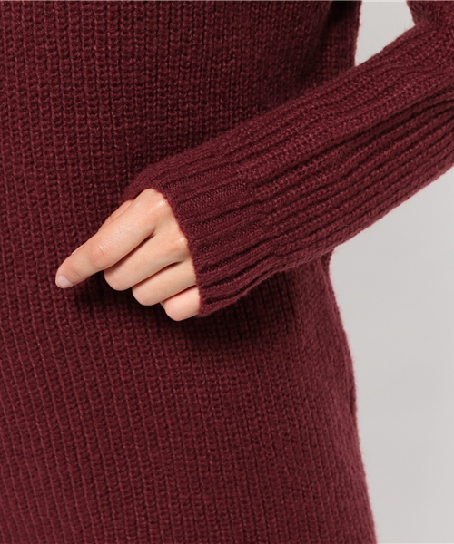 MOUSSY（マウジー）の「LOOSE TURTLE OP（ワンピース・レディース・ボルドー/オフホワイト/チャコールグレー/キャメル・FREE）」の11枚目の写真