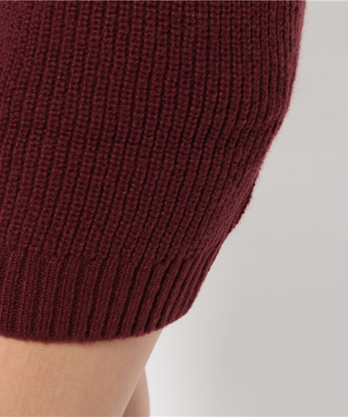 MOUSSY（マウジー）の「LOOSE TURTLE OP（ワンピース・レディース・ボルドー/オフホワイト/チャコールグレー/キャメル・FREE）」の12枚目の写真