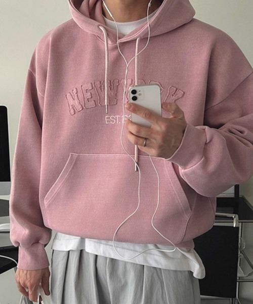 [NOWLE] стоячий воротник PULL‑OVER PARKA NEW YORK — толстовка‑кардиган New York
