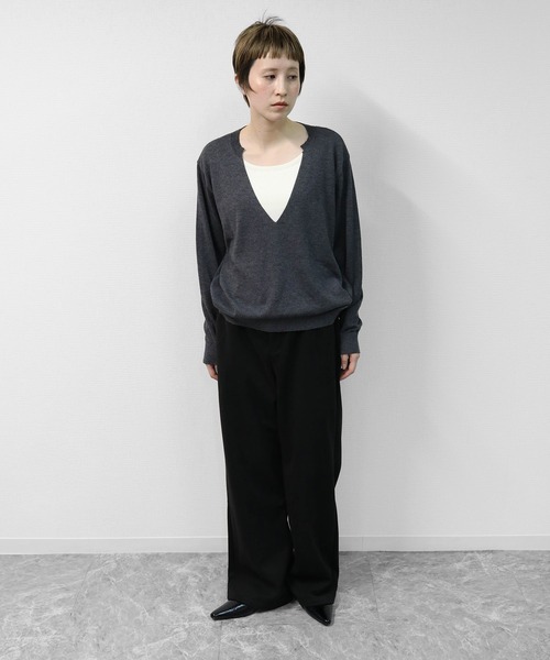THE CELL.(ザセルドット)の「起毛タッチストレートパンツ SOFT BRUSHED STRAIGHT PANTS(その他パンツ・レディース・ブラック/ブラウン・M/S/L)」の9枚目の写真