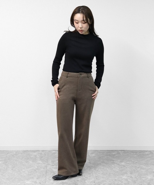 THE CELL.(ザセルドット)の「起毛タッチストレートパンツ SOFT BRUSHED STRAIGHT PANTS(その他パンツ・レディース・ブラック/ブラウン・M/S/L)」の3枚目の写真