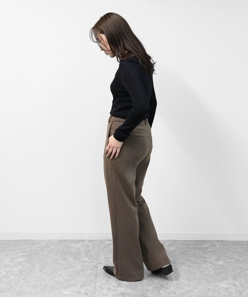 THE CELL.(ザセルドット)の「起毛タッチストレートパンツ SOFT BRUSHED STRAIGHT PANTS(その他パンツ・レディース・ブラック/ブラウン・M/S/L)」の4枚目の写真