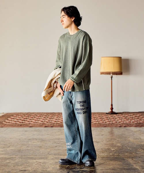 niko and...（ニコアンド）の「[niko and ...JEANS] MESSAGE WIDE DENIM（デニムパンツ・メンズ・ブルー/サックスブルー・MEDIUM/LARGE）」の7枚目の写真