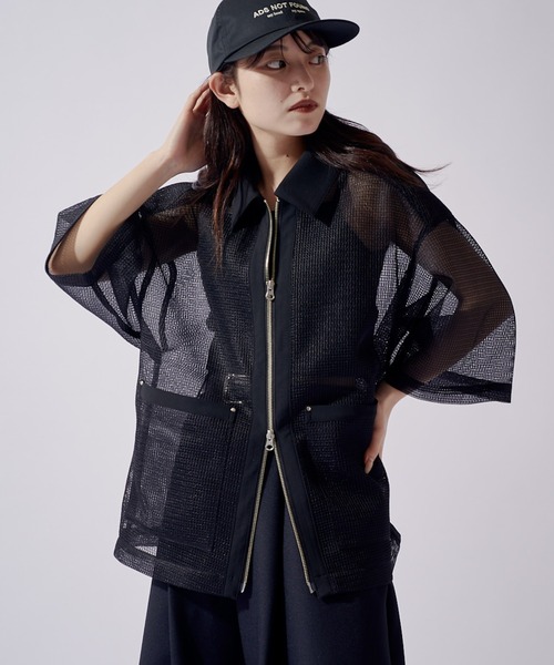セール】SURJENT クレリックメッシュZIPシャツ（シャツ/ブラウス