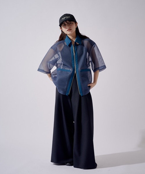 Lui's(ルイス)の「SURJENT クレリックメッシュZIPシャツ(シャツ/ブラウス・メンズ・ブラック/ブルー・2/1)」の14枚目の写真