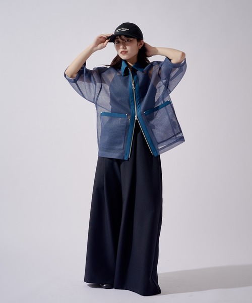 Lui's(ルイス)の「SURJENT クレリックメッシュZIPシャツ(シャツ/ブラウス・メンズ・ブラック/ブルー・2/1)」の15枚目の写真