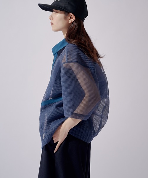 Lui's(ルイス)の「SURJENT クレリックメッシュZIPシャツ(シャツ/ブラウス・メンズ・ブラック/ブルー・2/1)」の12枚目の写真
