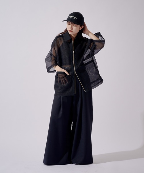 Lui's(ルイス)の「SURJENT クレリックメッシュZIPシャツ(シャツ/ブラウス・メンズ・ブラック/ブルー・2/1)」の7枚目の写真