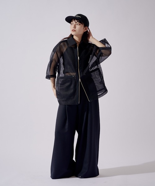 Lui's(ルイス)の「SURJENT クレリックメッシュZIPシャツ(シャツ/ブラウス・メンズ・ブラック/ブルー・2/1)」の8枚目の写真