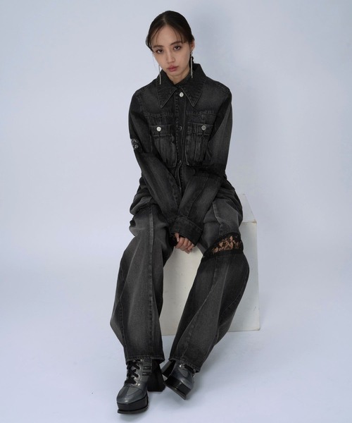 HARE（ハレ）の「レースキリカエデニムジャケット(HARE)（デニム