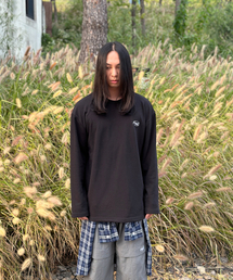 PEACEOFMIND（ピースオブマインド）の「ロゴコットンロングスリーブ（ブラック）（Tシャツ/カットソー）」