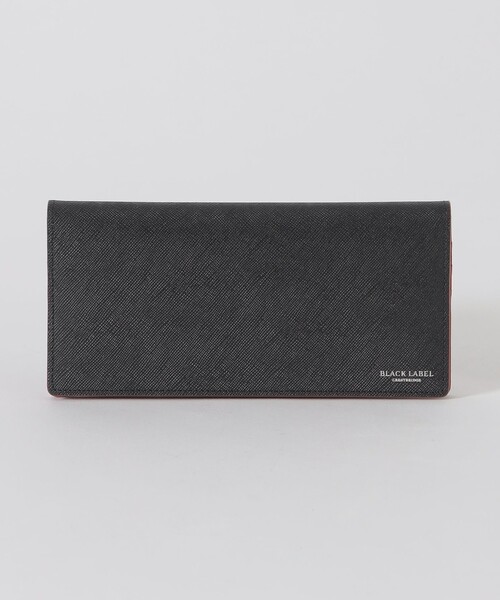 バイカラークレストブリッジチェックロングウォレット