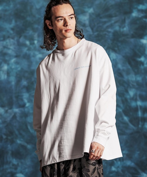 Jih Nunc(ジーヌンク)の「mlt5544-オーガニックコットンプリントロングスリーブTシャツ(JIH-R1147)(Tシャツ/カットソー・メンズ・ネイビー/ブラック/ホワイト・L/M/S)」の4枚目の写真