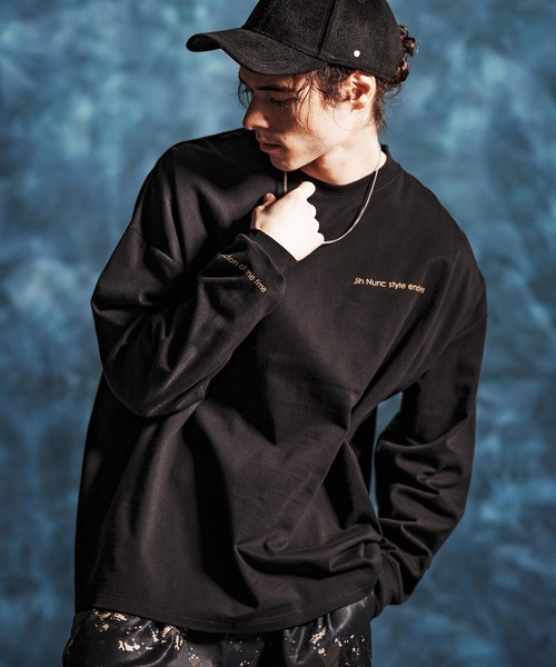 Jih Nunc(ジーヌンク)の「mlt5544-オーガニックコットンプリントロングスリーブTシャツ(JIH-R1147)(Tシャツ/カットソー・メンズ・ネイビー/ブラック/ホワイト・L/M/S)」の8枚目の写真
