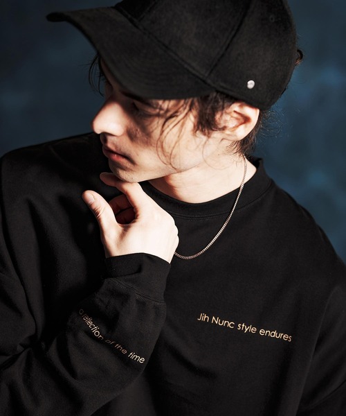 Jih Nunc(ジーヌンク)の「mlt5544-オーガニックコットンプリントロングスリーブTシャツ(JIH-R1147)(Tシャツ/カットソー・メンズ・ネイビー/ブラック/ホワイト・L/M/S)」の9枚目の写真