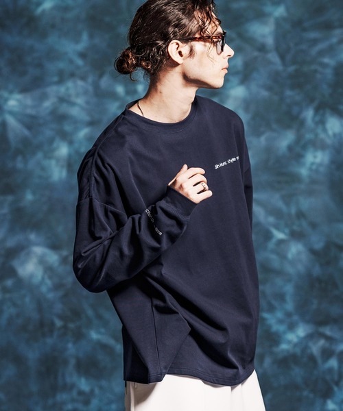 Jih Nunc(ジーヌンク)の「mlt5544-オーガニックコットンプリントロングスリーブTシャツ(JIH-R1147)(Tシャツ/カットソー・メンズ・ネイビー/ブラック/ホワイト・L/M/S)」の13枚目の写真