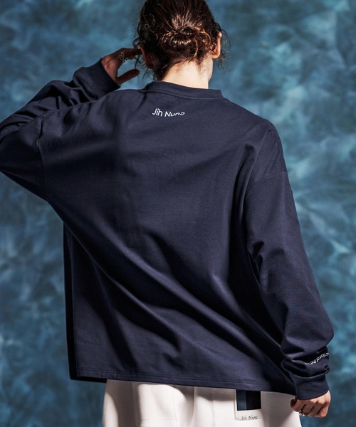Jih Nunc(ジーヌンク)の「mlt5544-オーガニックコットンプリントロングスリーブTシャツ(JIH-R1147)(Tシャツ/カットソー・メンズ・ネイビー/ブラック/ホワイト・L/M/S)」の15枚目の写真
