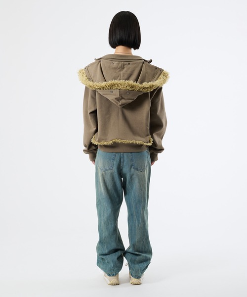 FTW（エフティダブリュー）の「3WAY FUR REMOVAL ZIP HOODIE（パーカー・レディース・チャコールグレー/ライトグリーン・LARGE/MEDIUM/SMALL）」の13枚目の写真